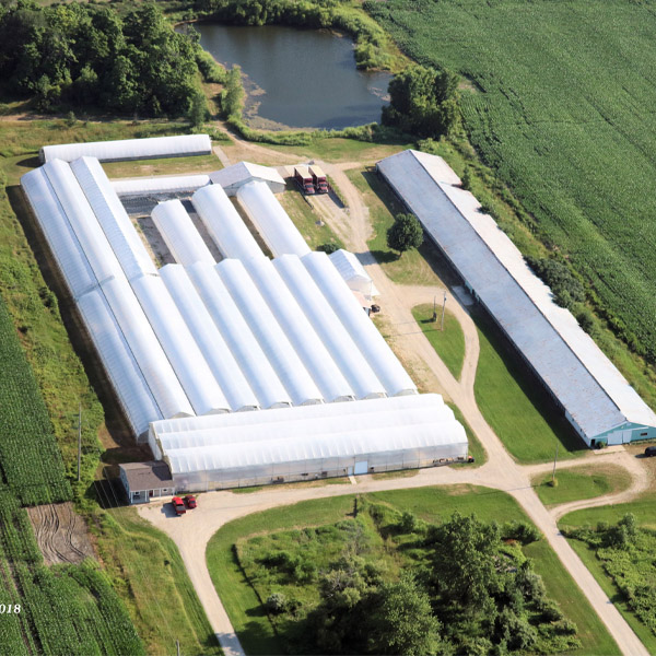 Aerial photo of Sandy Ridge Farms taken by Mark Howel Air Photography